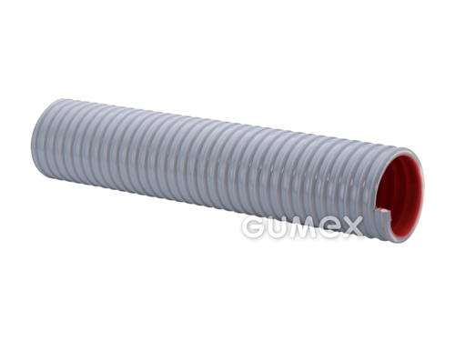 Tlakosací hadice pro sypké látky URANO PU, 76mm, 3bar/-0,9bar, TPU/PVC, PVC spirála, -25°C/+60°C, šedá